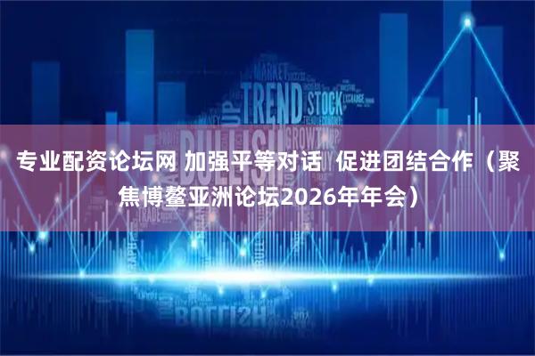 专业配资论坛网 加强平等对话  促进团结合作（聚焦博鳌亚洲论坛2026年年会）